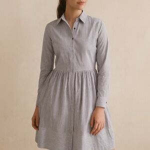 Chinti and Parker Striped Long Sleeve Buttoned Dress Size Medium